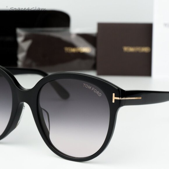 BRAND NEW Tom Ford Women Sunglasses Black Smoke Gradient Round FT0957-D/S 01B - Picture 5 of 12